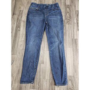 Lands End Jeans Womens 12 Blue Straight Leg Classic Fit Stretch Denim Pants
